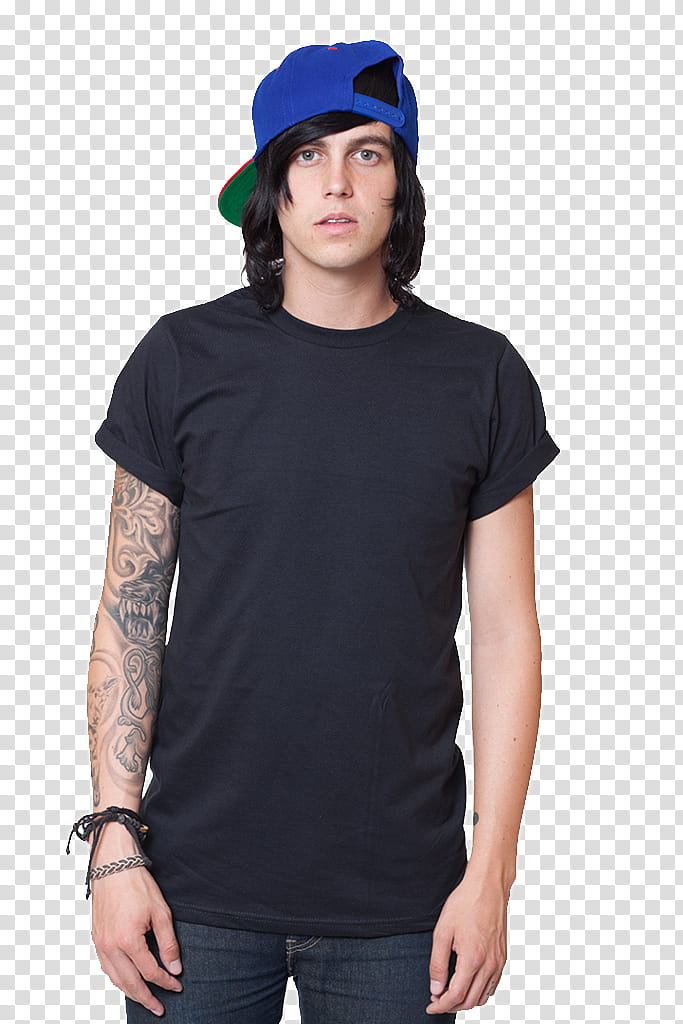 Kellin Quinn, man in black crew-neck T-shirt transparent background PNG clipart