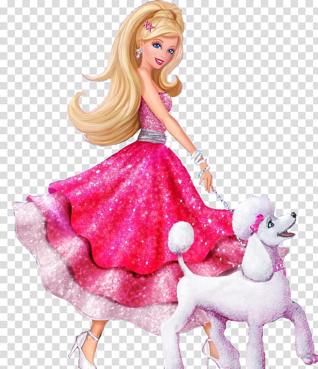 Barbie and Friends, Barbie with poodle illustration transparent background PNG clipart