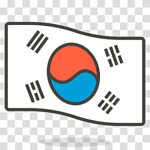 Cool South Korea flag emoji. Round South Korean flag emoticon