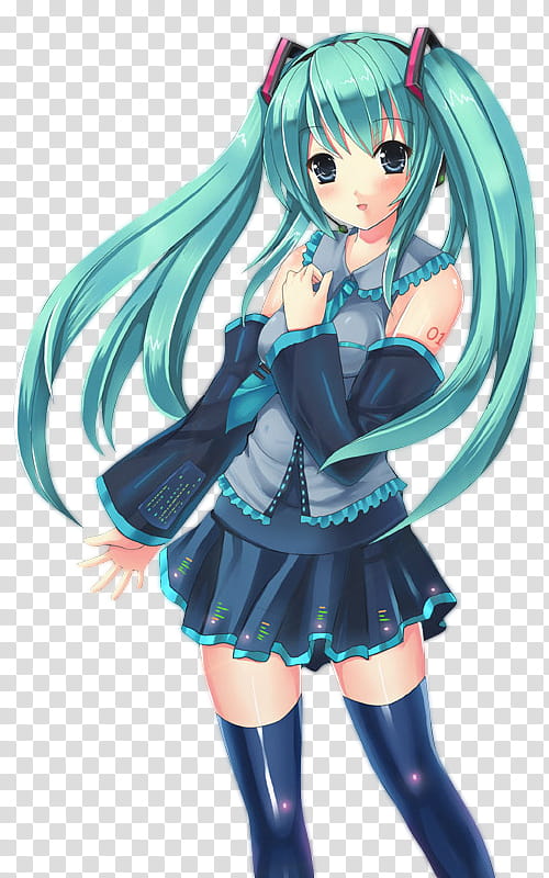 Miku Hatsune , white and teal plastic container transparent background PNG clipart