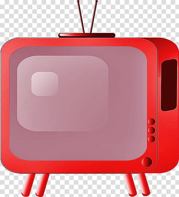 red CRT TV illustration transparent background PNG clipart