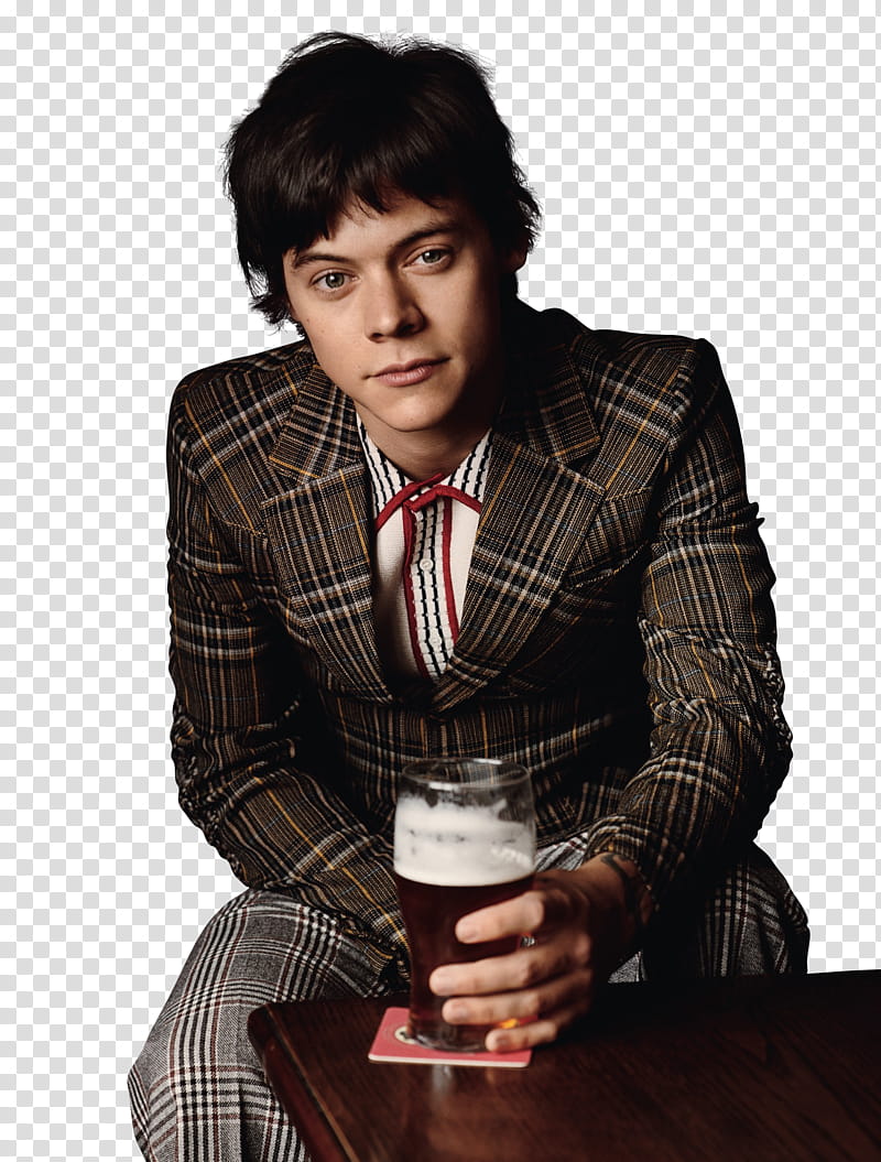 Harry Styles, Harry Styles holding glass of beer art transparent background PNG clipart