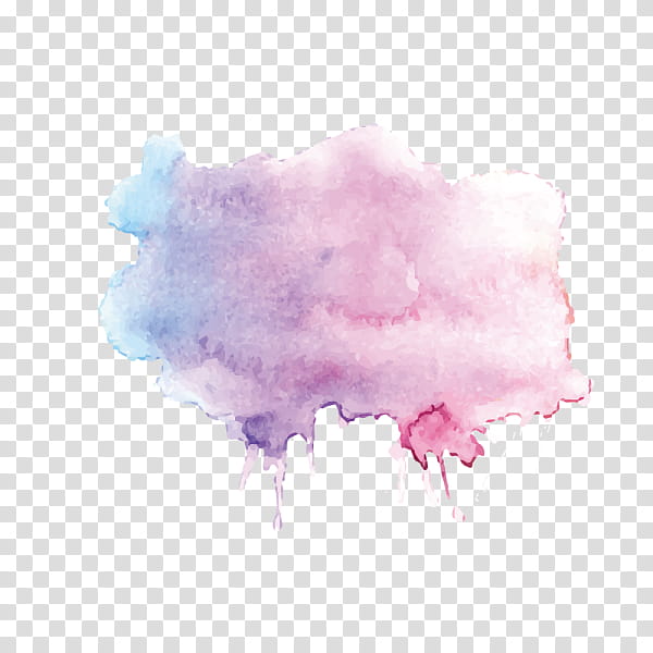 pink watercolor paint cotton candy cloud paint transparent background PNG clipart