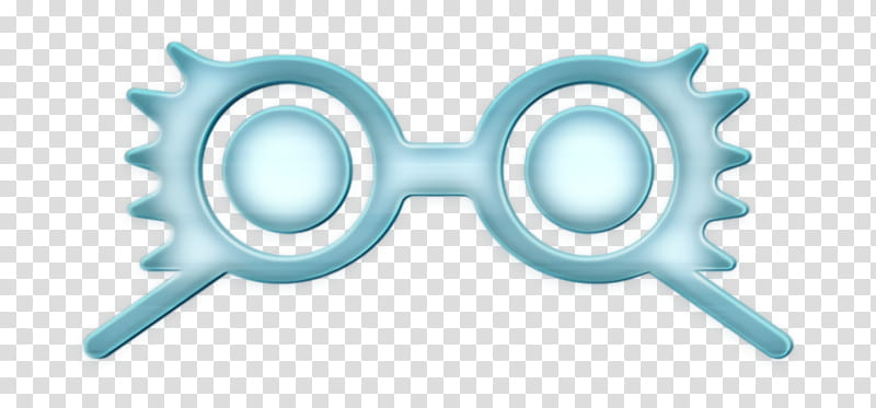 glasses icon harry icon potter icon, Solid Icon, Spectrespecs Icon, Eyewear, Aqua, Blue, Text, Azure transparent background PNG clipart