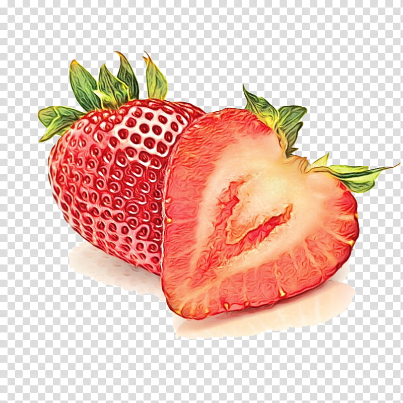 Strawberry, Watercolor, Paint, Wet Ink, Strawberries, Food, Fruit, Natural Foods transparent background PNG clipart