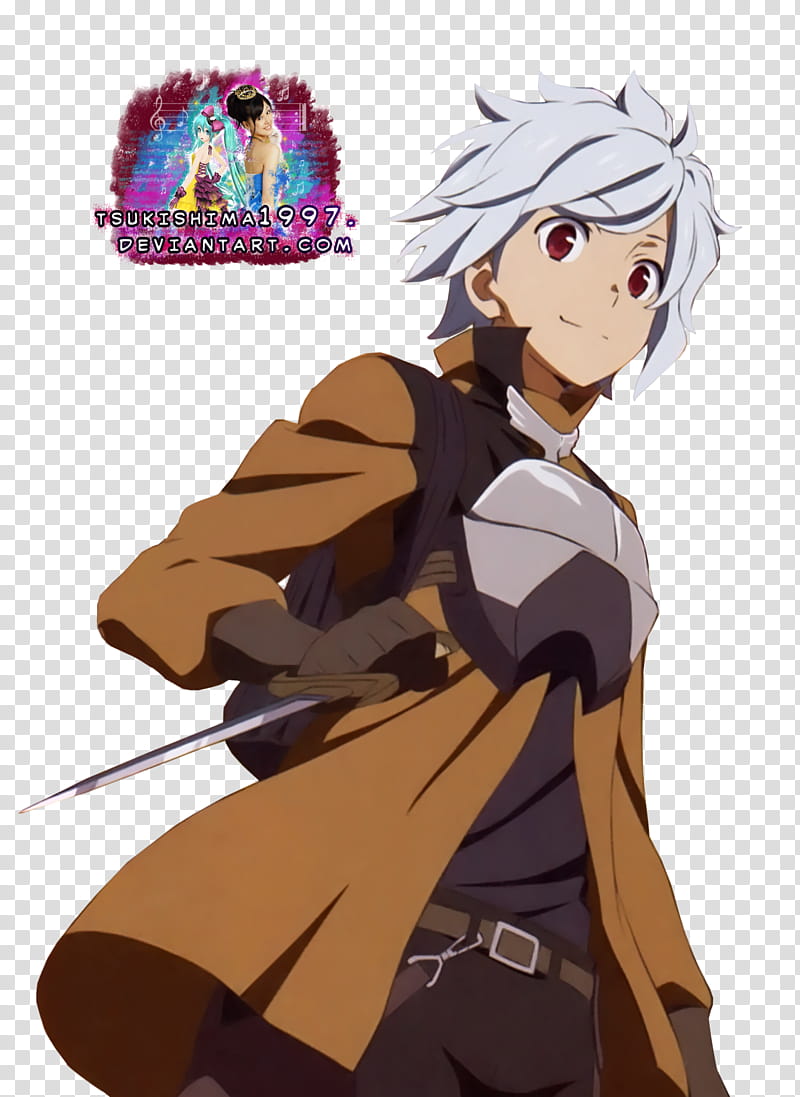 Danmachi Bell Render, woman in brown and black jacket anime character transparent background PNG clipart