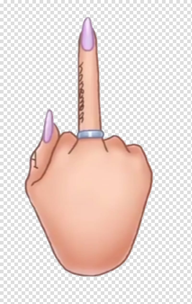 Arimojis part II elliexcutiepie, human middle finger with purple manicure and gray ring illustration transparent background PNG clipart