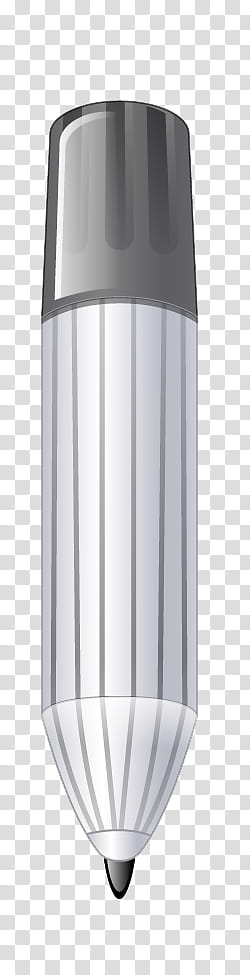 white and gray pinstriped pen transparent background PNG clipart