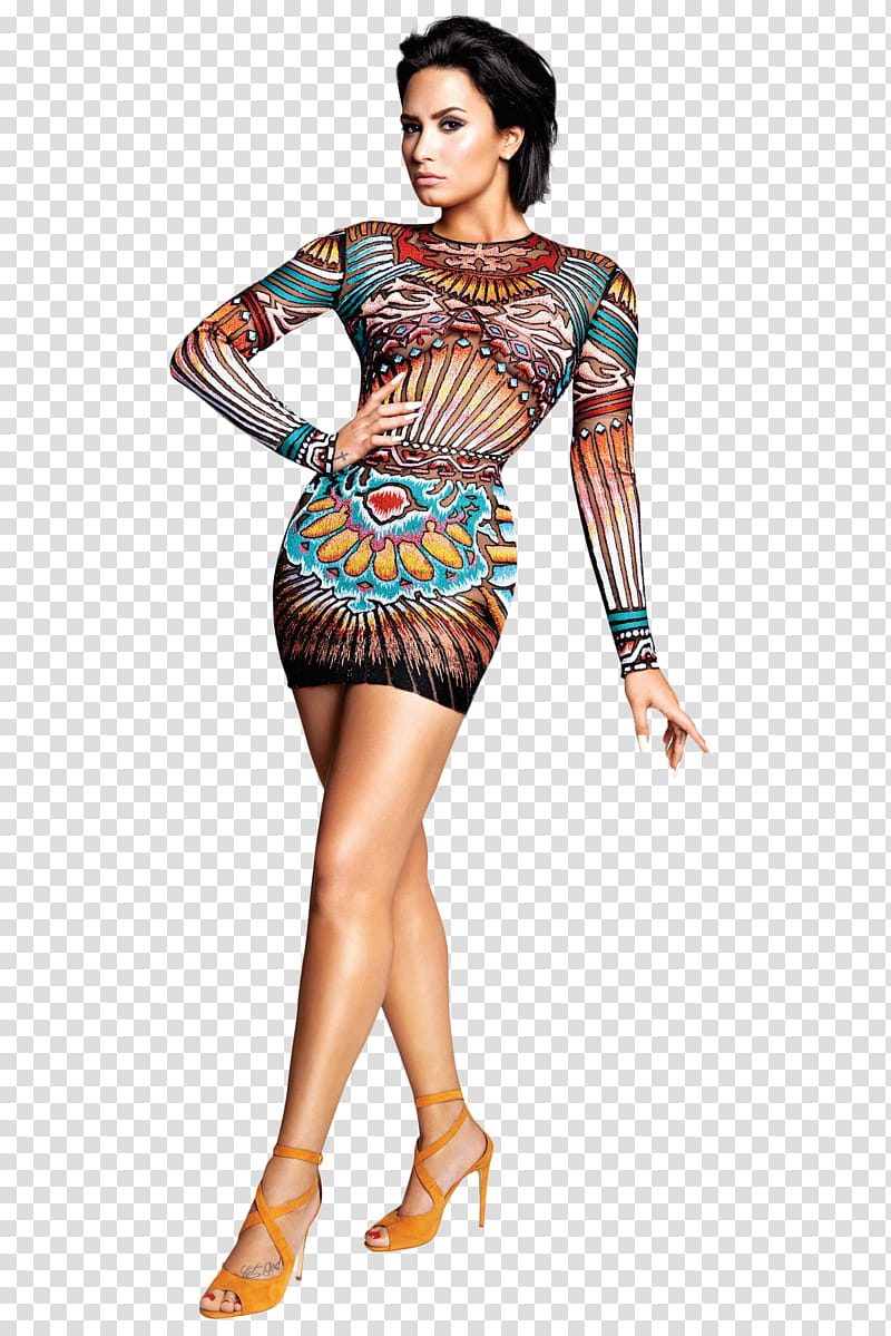 Demi Lovato , woman holding her hips with her right hand transparent background PNG clipart