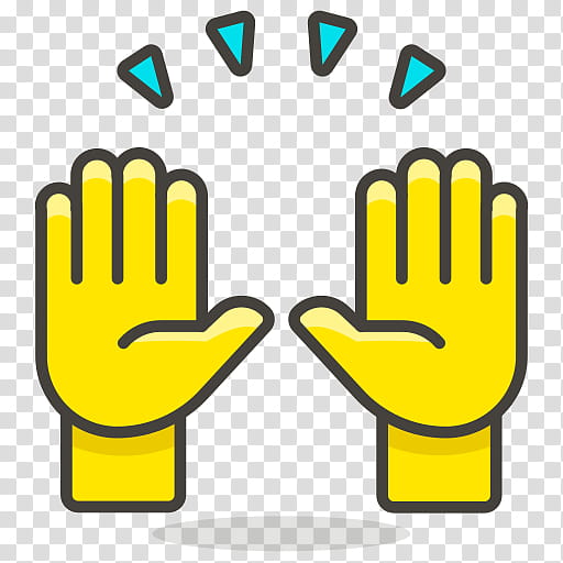 yellow line hand finger gesture, Waving Hello, Smile transparent background PNG clipart