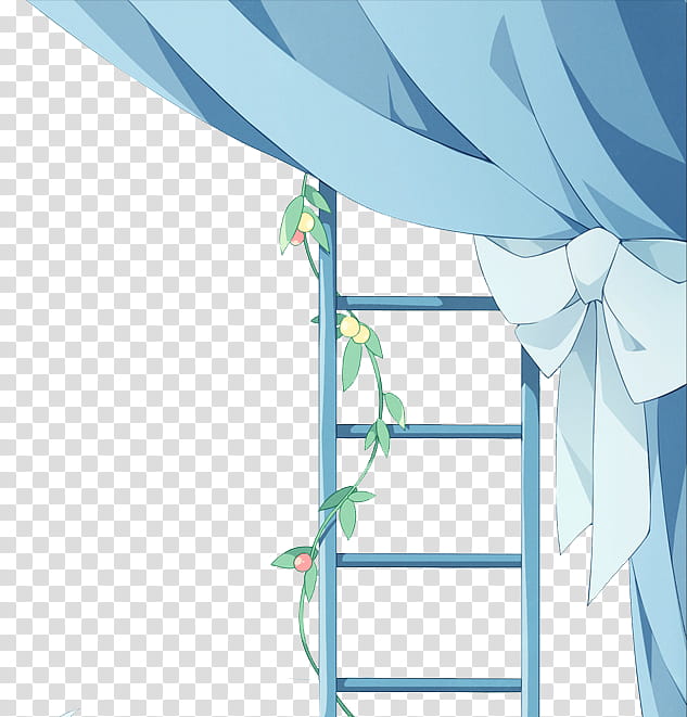 , blue wooden ladder near curtain art transparent background PNG clipart