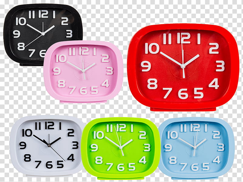 Clock, Alarm Clocks, Watch, Allegro, Kikkerland Alarm Clock, Color, Plastic, Electric Battery transparent background PNG clipart