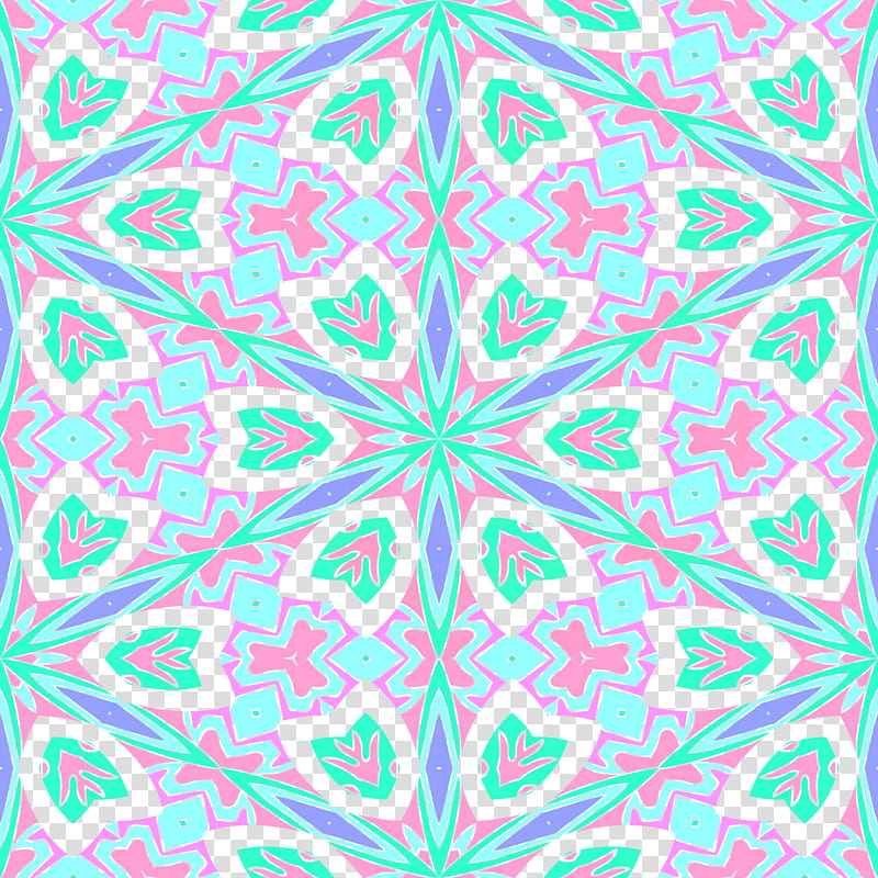 Kaleidoscope patterns seamless, blue, red, and green floral illustration transparent background PNG clipart