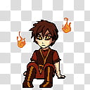 Zuko shimeji, on fire cartoon character illustration transparent background PNG clipart