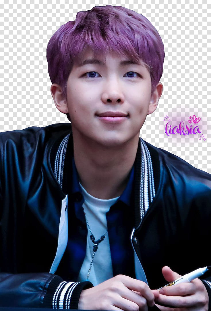 BTS Namjoon , boy wearing black leather jacket transparent background PNG clipart