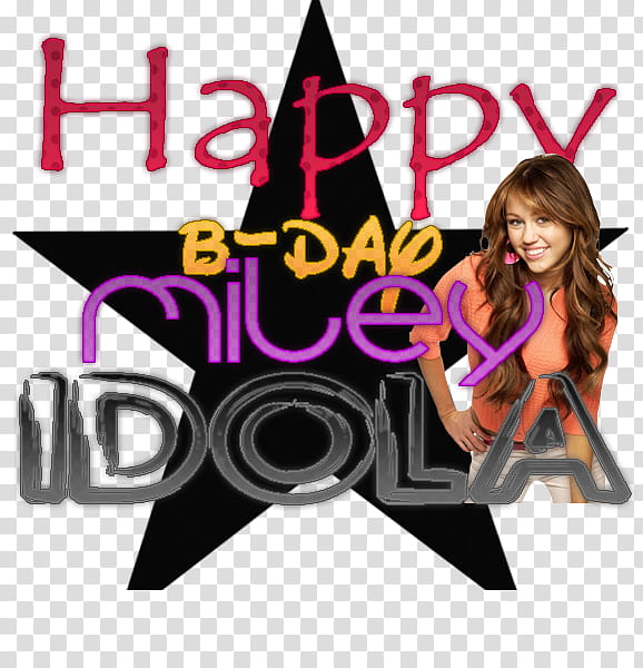 Happy B day Miley Texto transparent background PNG clipart