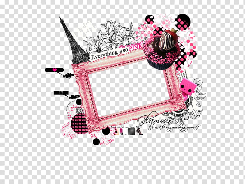 Cute Frames , rectangular pink frame transparent background PNG clipart