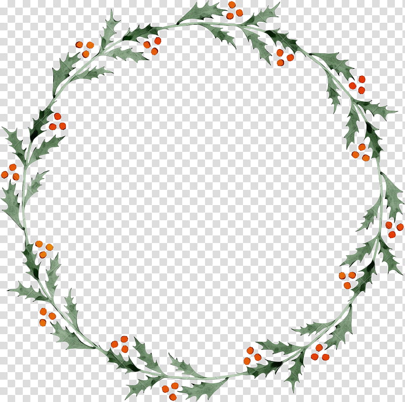 Christmas decoration, Watercolor, Paint, Wet Ink, Holly, Leaf, Plant, Wreath transparent background PNG clipart