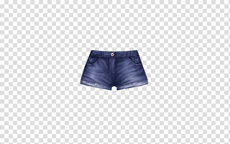MMD Fem clothes DL, blue denim shorts transparent background PNG clipart