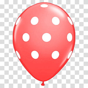 red and white polka-dot balloon transparent background PNG clipart