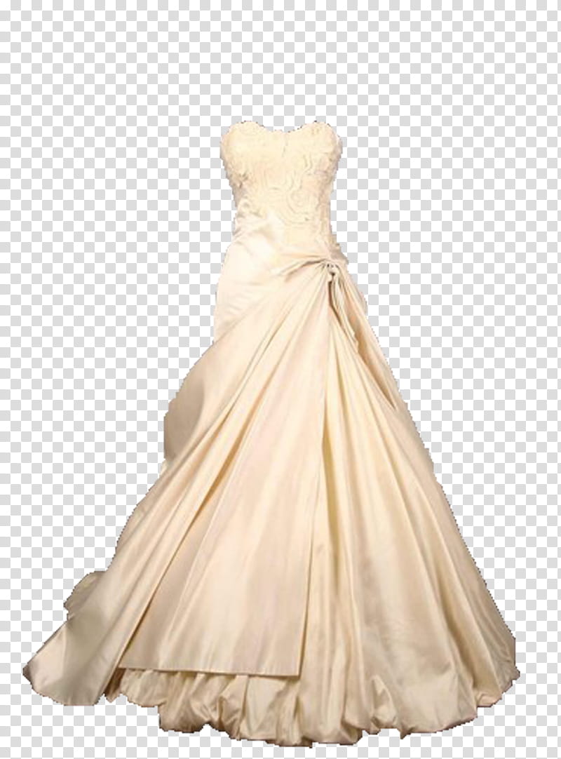 Wedding Dress , beige sweetheart neckline dress transparent background PNG clipart