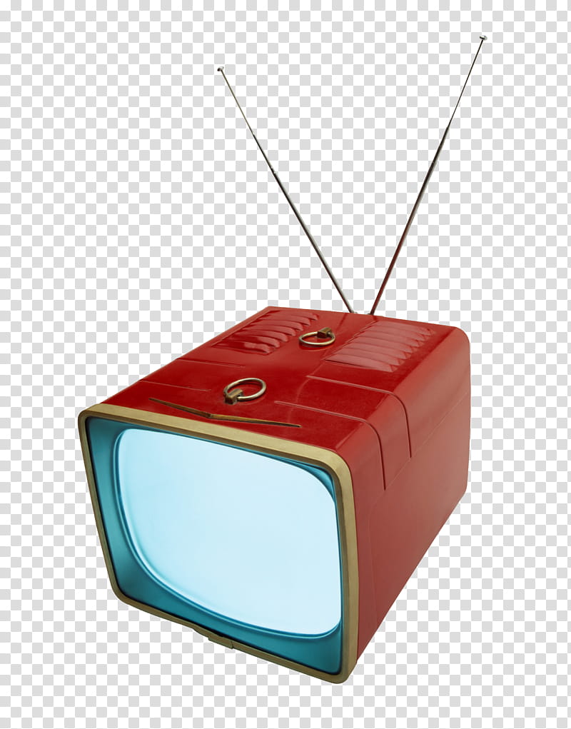 Retro TV, red CRT TV transparent background PNG clipart