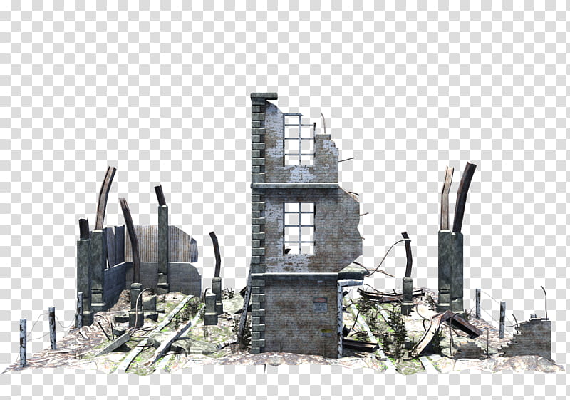 Ruined Building , gray concrete structures transparent background PNG clipart