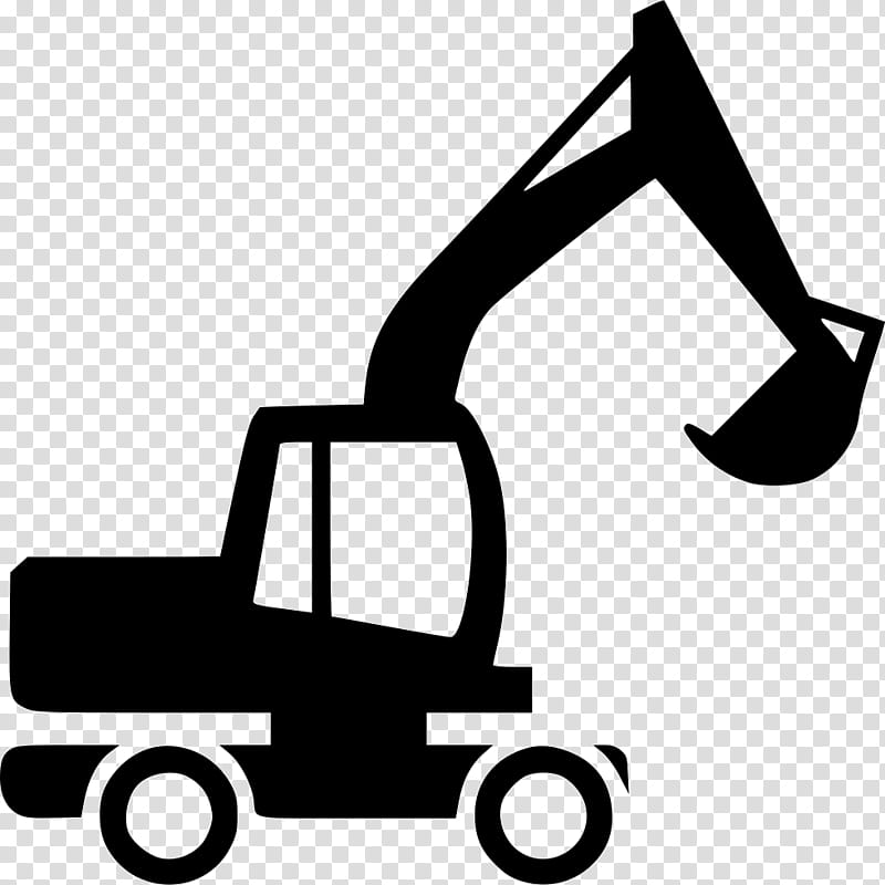 graphy Logo, Excavator, Heavy Machinery, Backhoe Loader, Earthworks, Construction, Black, Black And White transparent background PNG clipart