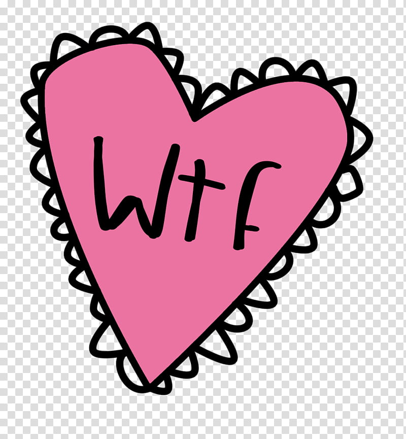 pink heart Wtf illustration transparent background PNG clipart