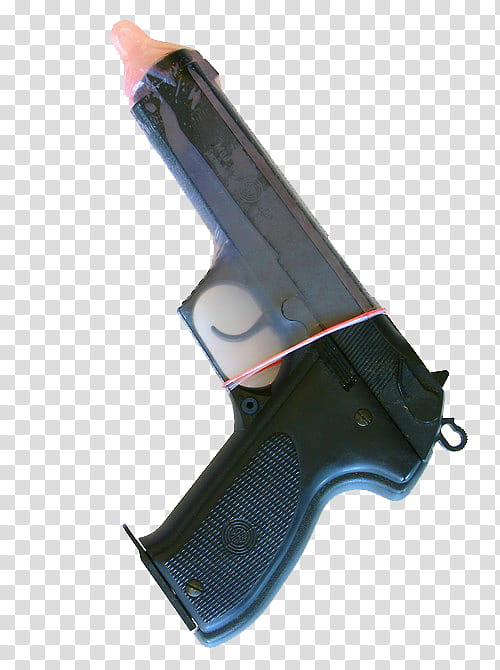 RNDOM, black and orange BB gun transparent background PNG clipart