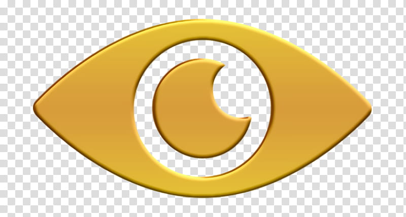 UI interface icon Eye icon, Yellow, Symbol, Circle, Logo, Sign transparent background PNG clipart