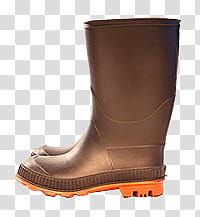 pair of brown rubber boots transparent background PNG clipart