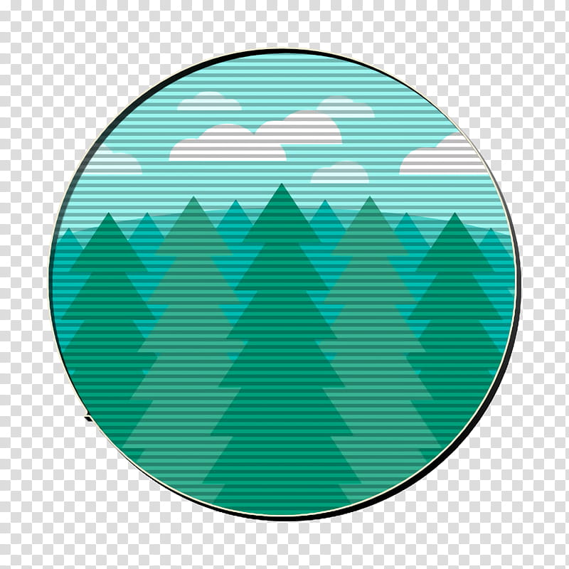 Tree icon Spruce icon Landscapes icon, Green, Aqua, Turquoise, Teal, Leaf, Circle, Electric Blue transparent background PNG clipart