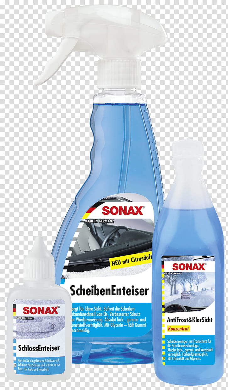 Ice, Car, Snow Ice Melters, Sonax, Windshield, Antifreeze, Sonax Clear View Concentrate, Spray transparent background PNG clipart