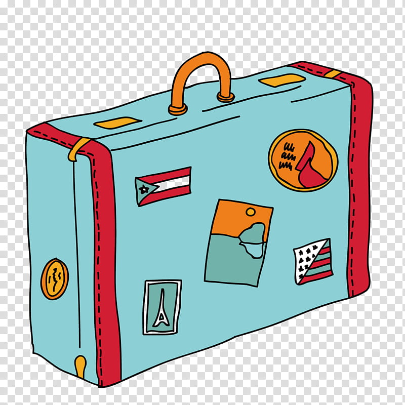 Travel Baggage, Suitcase, Tourism, Box, Cartoon, Vacation, Yellow, Orange transparent background PNG clipart