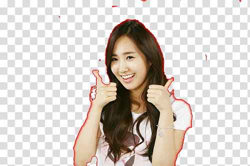 SNSD Yuri, woman doing thumb's up hand sign transparent background PNG clipart