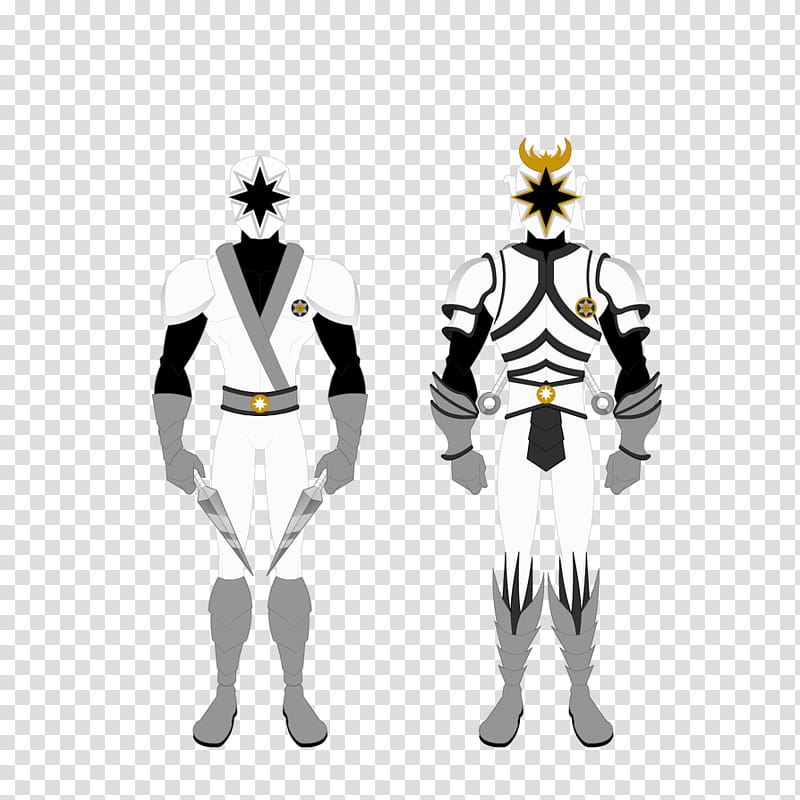 Bushido White Ranger (Normal and Samurai Mode) transparent background PNG clipart