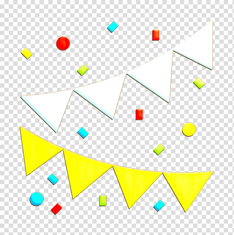 Party icon Garland icon Flags icon, Triangle, Circle transparent background PNG clipart