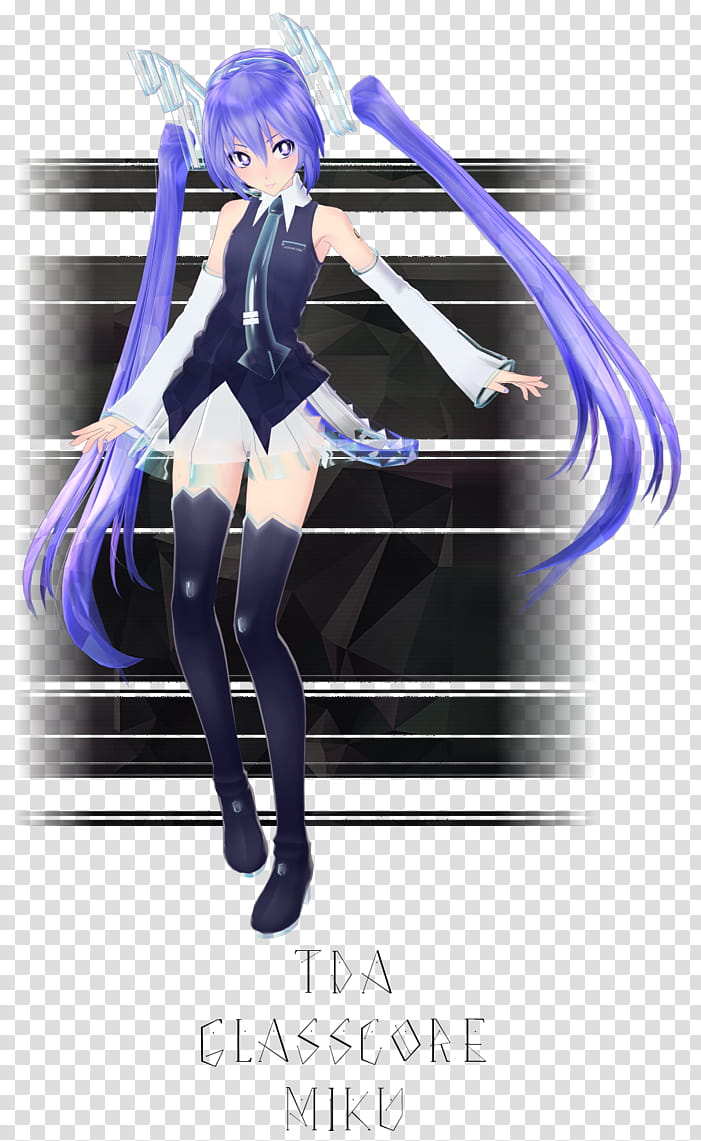 Tda GlassCore Miku, female anime character transparent background PNG clipart
