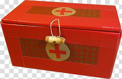 red medical box close-up transparent background PNG clipart