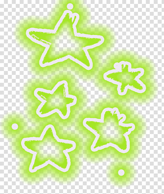 estrellas de colores, green neon stars art transparent background PNG clipart