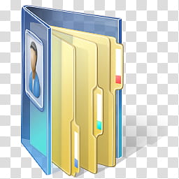 Blue Vista Icons Windows , User Folder, three yellow folders illustration transparent background PNG clipart
