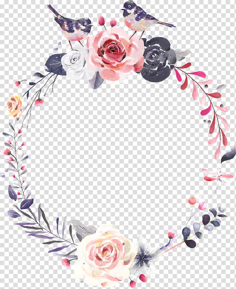 Wedding Watercolor Floral, Drawing, Watercolor Painting, Floral Design, Garland, Flower, Pink, Headpiece transparent background PNG clipart