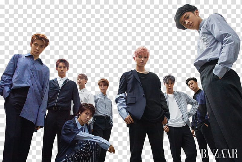 NCT  BAZAAR MAGAZINE, boy band wearing dress shirts transparent background PNG clipart