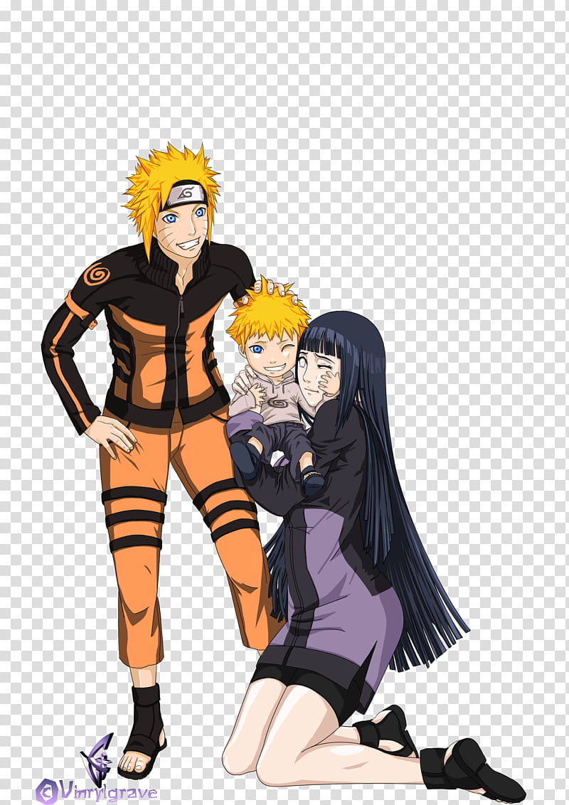 Naruhina New Life, Naruto and family illustration transparent background PNG clipart