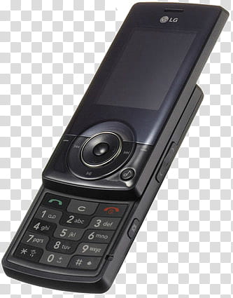 Celulares , black LG slide-up phone with turned-off screen transparent background PNG clipart