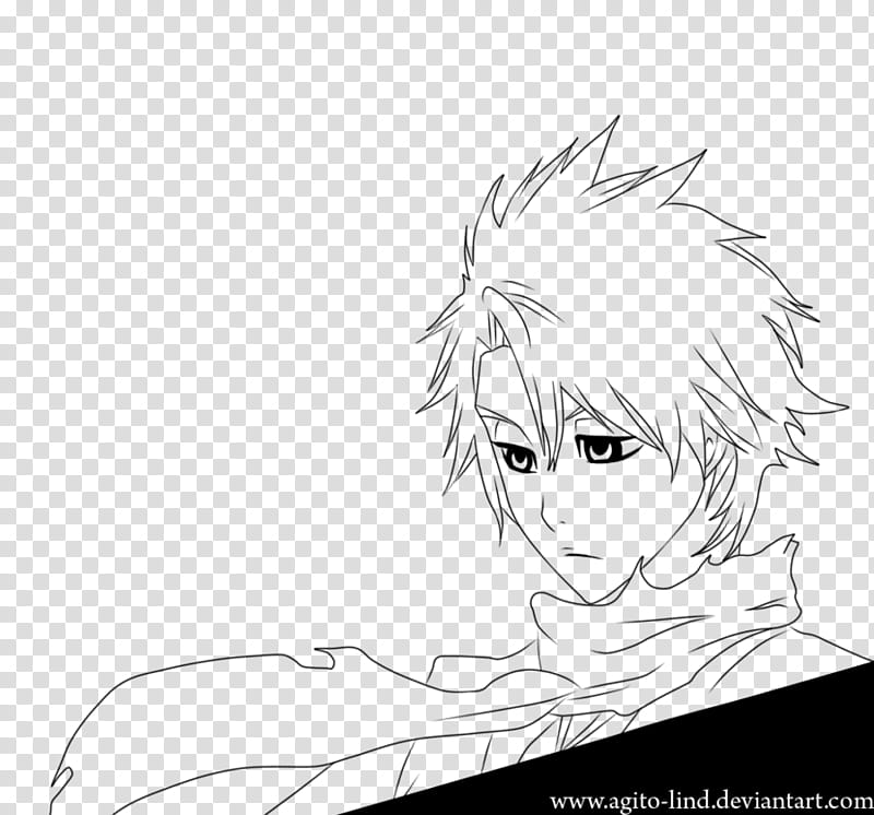 Bleach : Toushiro lineart, male anime character sketch transparent background PNG clipart