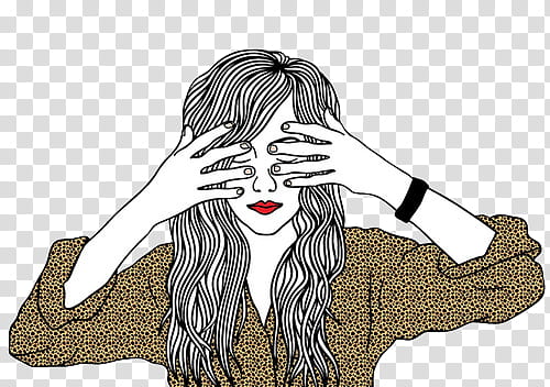 Dibujos, woman covering her eyes with her hands illustration transparent background PNG clipart