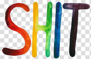 S, rainbow colored shit text digital art transparent background PNG clipart