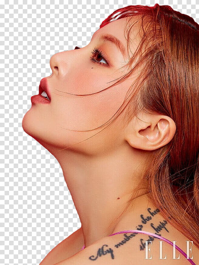 HyunA Elle Korea Magazine , woman wearing pink camisole transparent background PNG clipart